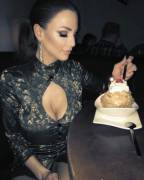 Enjoying some ice cream