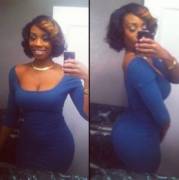 She fills that dress out right. 