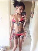 Petite Marie in Pokeballs bikini