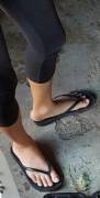 Flip flops of petite friend
