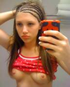 Self shooter with pierced nipples