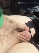 Resting on my big balls in the sunlight at work