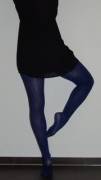 Showing of(f) my legs in blue hose