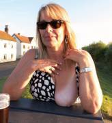 MILF showing off her big boob