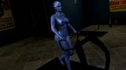 Liara doing some nude treadmill walking