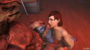 Femshep & Liara giving Wrex a BJ, by Em805