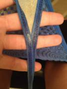 Only a little bit of wear, and this thong is already creamy. :)