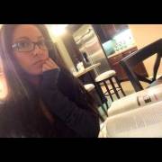 Jenna is boning up for finals. Boning.