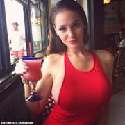 Drinking something nice.