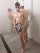 That trophy's not quite covering as much as he thinks it is...