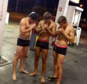 Lighting up at the gas station