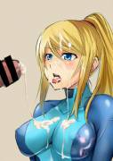On her boobies (Samus)