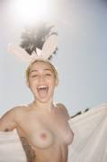 Miley Cyrus Topless with Bunny Ears