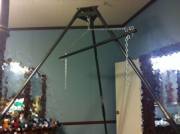 First assembly of my tetruss inspired tripod. Worked fantastically. Now to sand it down and paint it up.