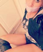 Daddy's Little Dolly behaving. Tapegagged