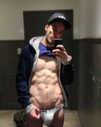 Public restroom jockstrap