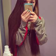 long hair selfie