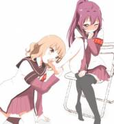 Licking her foot clean - Yuri Yuri