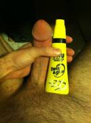 Me compared to a UHU twist & glue bottle (17cm/6.7in)