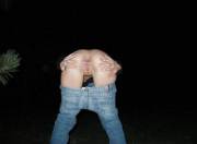 Bend over and spread it