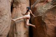 Go rock climbing nude