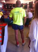 Tradie waiting in line