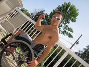 Even in a wheelchair a (M)an can be cute.