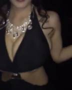 Hitomi Tanaka bouncing around at a club.