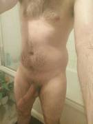 Straight out of the shower.