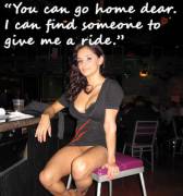 She will find her own ride home