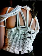 X-post from r/kinbaku, a rope corset I made for my toy