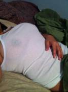 See through white t-shirt