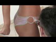 Cute girl gets painted in all the right places